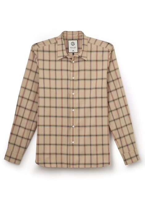 Jeffery Green Beige Checked Shirt
